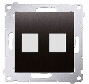 SIMON 54 Pokrywa Podwójna Płaska Gniazd Teleinformatycznych CZARNY MAT