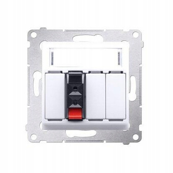 KONTAKT SIMON 54 Gniazdo Głośnikowe 1-krotne z Polem Opisowym BIAŁE