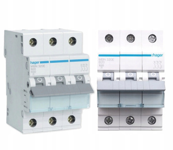 HAGER Wyłącznik nadprądowy Bezpiecznik 3P B 20A