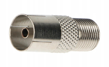 Adapter Złącze Antenowe Przejściówka Gniazdo-TV Gniazdo-F Żeński Metalowe