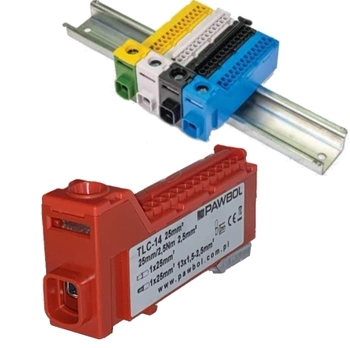 Listwa zaciskowa bezgwintowa Czerwona szyna TH35 63A 1000V AC 1500V DC