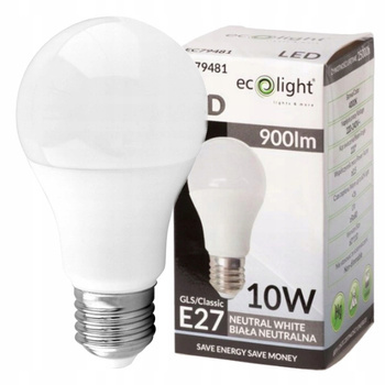Żarówka LED ledowa Klasyczna E27 4000K 10W Barwa biała Neutralna