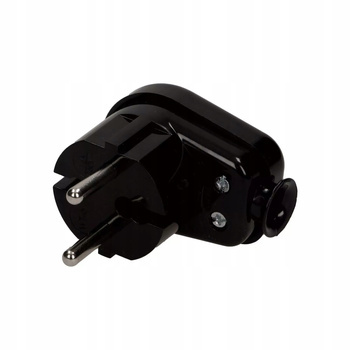 Wtyk Wtyczka Kątowa Sieciowa Rozbieralna 2P Bez Uziemienia Czarna