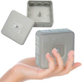 Puszka Elektryczna Hermetyczna Natynkowa 12-Wlotowa 85x85x37 mm Popiel 1szt