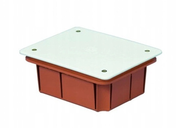 Puszka podtynkowa instalacyjna z pokrywą Pomarańczowa 116x95x50