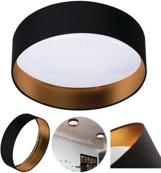 Kanlux Plafon LED Lampa Sufitowa RIFA 17,5W Czarno - Złoty Biała Ciepła