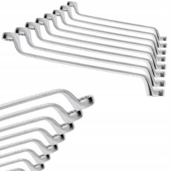 Zestaw Kluczy Klucze Oczkowe Odgięte Wygięte 8 szt CrV 6 - 22 mm Hoegert