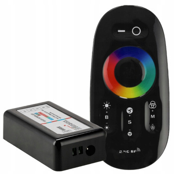 Sterownik RGB Do Taśm LED z Pilotem Radiowym Czarny Odległość Max 20m
