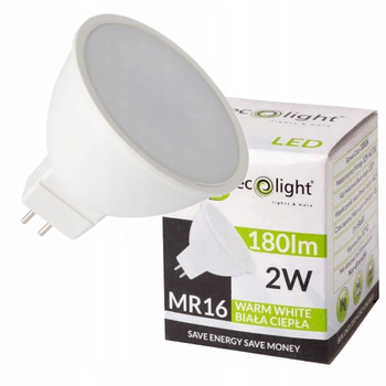 Żarówka LED ledowa Reflektorek Gwint MR16 3000K Barwa Ciepła 2W=20W