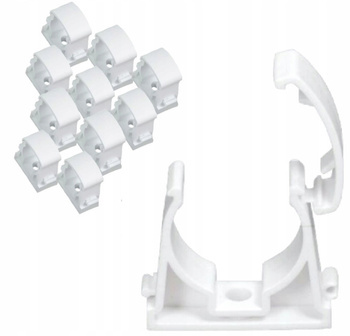 AKS Uchwyt Zamykany do rur Uniwersalny U-22 22mm 10 szt Biała
