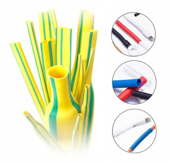 Rurka Termokurczliwa Koszulka 2,4-1,2 Żółt-Ziel 1M