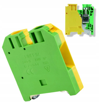 Złączka Szynowa Gwintowa Ochronna 16mm2 76A na szynę TS35 SIMET