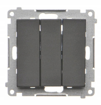 Simon 55 Włącznik Łącznik Potrójny Czarny MAT 16AX
