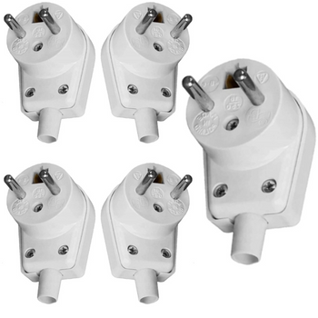 VIPLAST Wtyczka Kątowa z Uziemieniem 230V 5 Sztuk