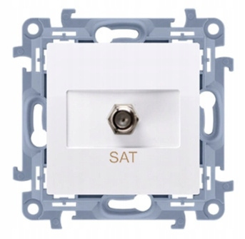 Simon 10 Gniazdo Elektryczne Podwójne Antenowe Typu F Końcowe Białe