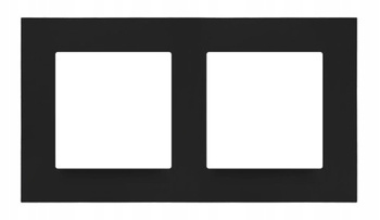 Simon 55 Ramka LINE Podwójna 2-Krotna Uniwersalna Pion Poziom Czarny MAT