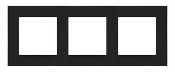 Simon 55 Ramka LINE Potrójna 3-krotna Uniwersalna Pion Poziom Czarny MAT