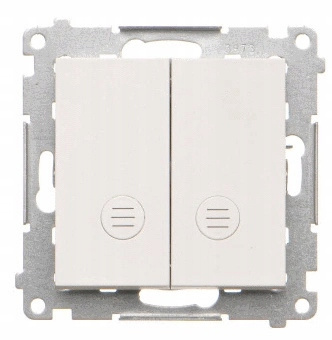 Simon 55 Włącznik Podwójny Łącznik Świecznikowy Podświetlany LED Biały Mat