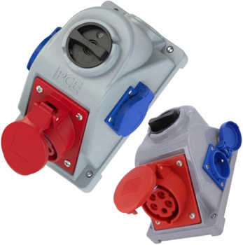 PCE Gniazdo Stałe Natynkowe Z Wyłącznikiem 2x230V