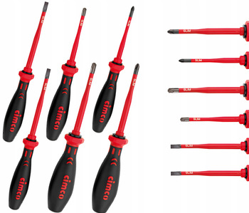 CIMCO Zestaw Wkrętaków Krzyżakowych Płaskich 1000V