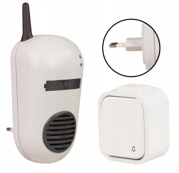 Dzwonek Bezprzewodowy do Drzwi Gniazdka 150m ZAMEL