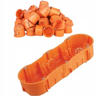 Puszka Elektryczna Podtynkowa Potrójna Płytka Pomarańczowa 46 mm PK60 10szt