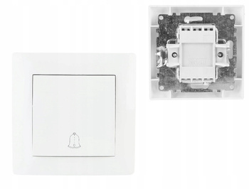 WESA Przycisk Zwierny Włącznik Łącznik Dzwonek Biały  Podtynkowy 10A 230V