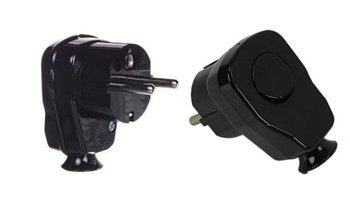 Wtyczka Kątowa z Wyłącznikiem Uziemieniem Rozbieralna Czarna 16A 250V