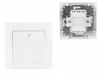 WESA Łącznik Włącznik Przycisk Schodowy Podtynkowy Biały 10A 230V