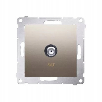 SIMON 54 Gniazdo Pojedyncze Antenowe Typu F Podtynkowe ZŁOTY MAT