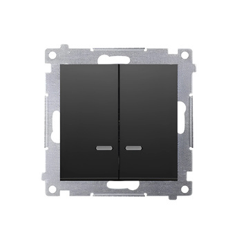 SIMON 54 Włącznik Świecznikowy Podświetlany Czarny