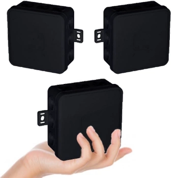 VIPLAST Puszka Natynkowa Hermetyczna Na Klik IP54 100x100x41mm Czarna 3szt