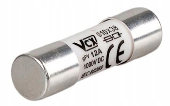 VCX Wkładka Bezpiecznikowa Solarna Topikowa Cylindryczna 10x38mm 20A DC