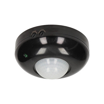Czujnik Ruchu Zmierzchu Sufitowy LED 360st. LED 1200W Natynkowy IP20 Czarny