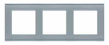 Simon 55 Ramka Potrójna 3-Krotna Szklana Szkło Mrożone Szara Nature