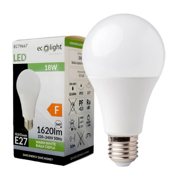 Żarówka LED ledowa Klasyczna 18W Duży Gwint E27 3000K Ciepła