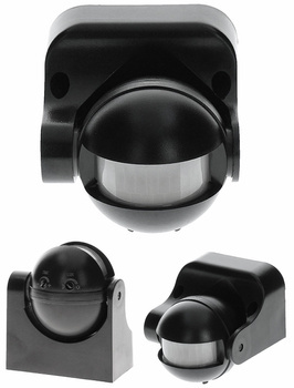 Zewnętrzny Czujnik Ruchu 180° Zmierzchu LED Pionowa Regulacja 1200W Czarny