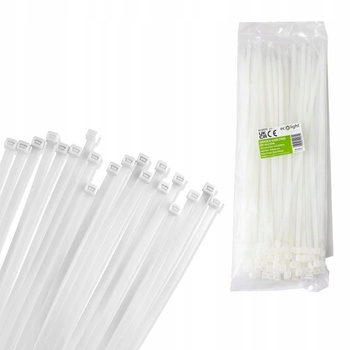 Opaski Kablowe Zaciskowe Trytytki 4,6x350mm Białe 100sztuk EcoLight