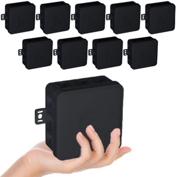 VIPLAST Puszka Natynkowa Hermetyczna Na Klik IP54 100x100x41mm Czarna 10szt