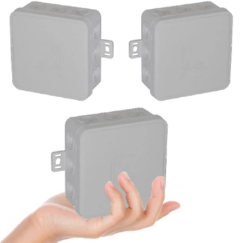 VIPLAST Puszka Natynkowa Hermetyczna Na Klik IP54 85x85x41mm Popiel 3szt
