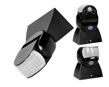 Hermetyczny Czujnik Ruchu PIR LED Dwa Sensory 180/360st 1200W IP65 Czarny