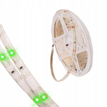 Taśma LED Ledowa 24W 12V IP63 Zielona 5m Ściemnialna