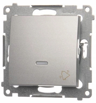 SIMON 54 Przycisk dzwonkowy podświetlany SREBRNY