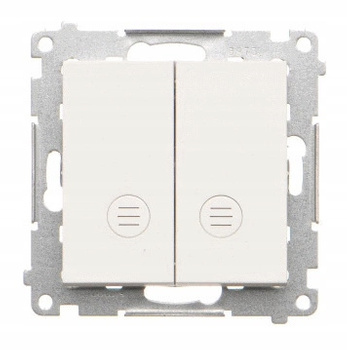 Simon 55 Przycisk Podwójny Zwierny Podświetlany Podtynkowy Biały Mat