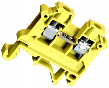 Złączka Szynowa Gwintowa 2,5mm2 1 Tor na szynę TS35 TS32 Żółta SIMET