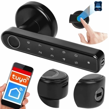 Wewnętrzna Klamka Szyfrowa z Klawiaturą Odcisk Palca PIN Bluetooth TUYA