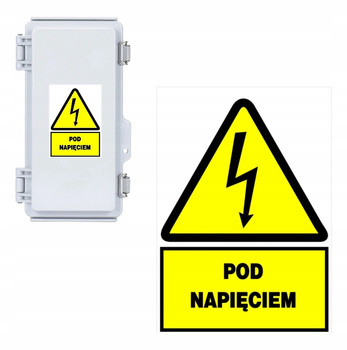 Tablica Znak Samoprzylepny POD NAPIĘCIEM 148x210mm