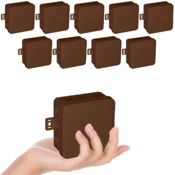 VIPLAST Puszka Natynkowa Hermetyczna Na Klik IP54 75x75x41mm Brązowa 10szt