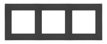 Simon 55 Ramka Potrójna 3-Krotna Szklana Nature Szkło Mrożone Czarne Mat