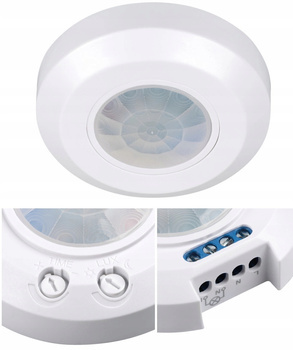 Kanlux Czujnik Ruchu PIR LED ZONA MINI 100W Wewnętrzny Okrągły Biały